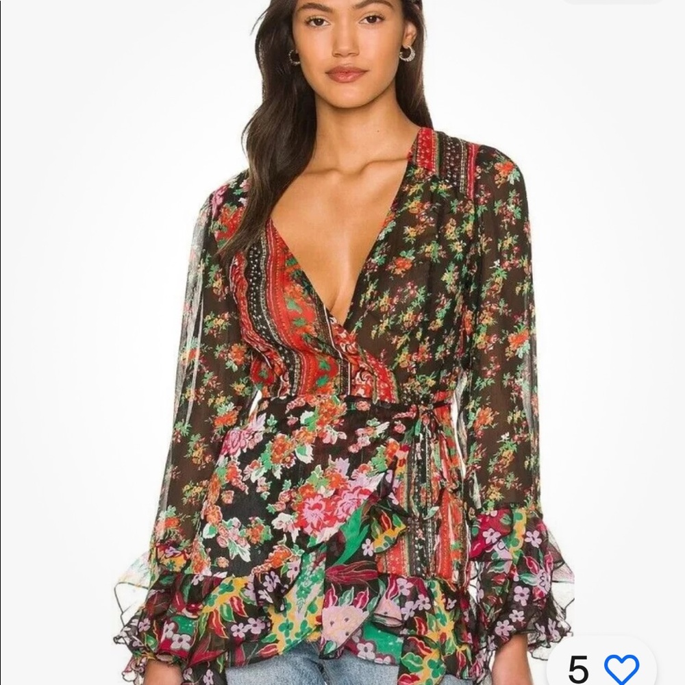 Free People Wrap Blouse NWOT size M